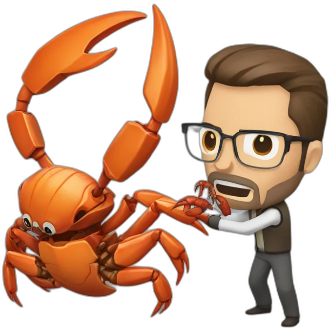 Gordon freeman fighting a crab head emoji