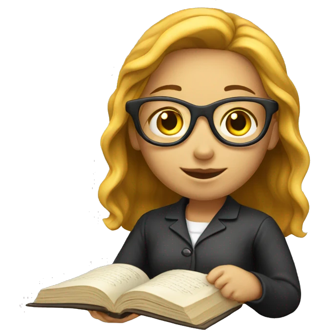 Studying Girl white emoji