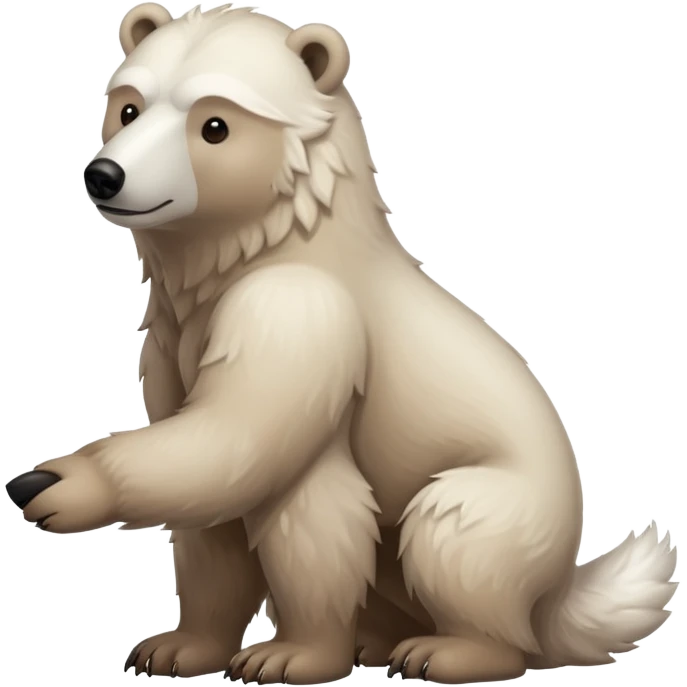 Brown polar bear with a wolf’s tail emoji