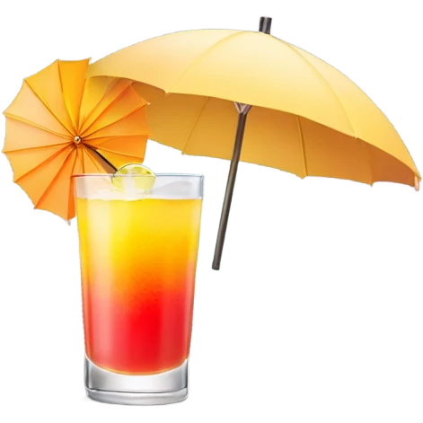 tequila sunrise with mini paper umbrella in the drink emoji