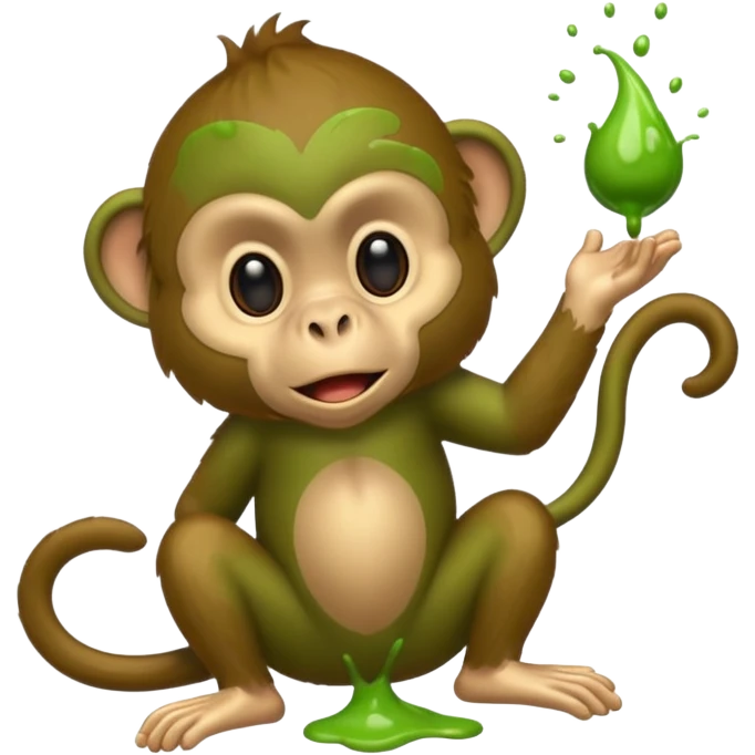 Green monkey throwing poop emoji