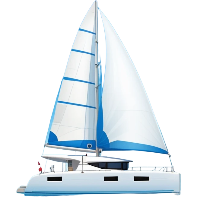 A lagoon 42 catamaran with no wording or letters on the boat  emoji