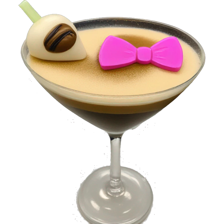 Espresso martini with pink bow  emoji