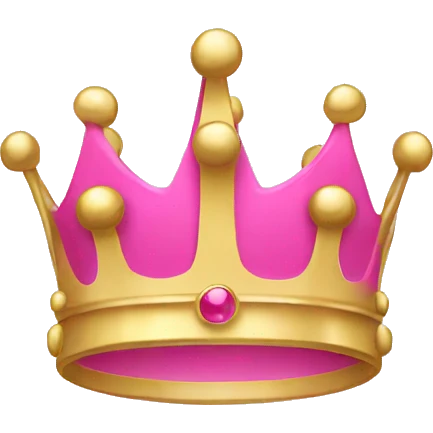 Pink and gold crown emoji