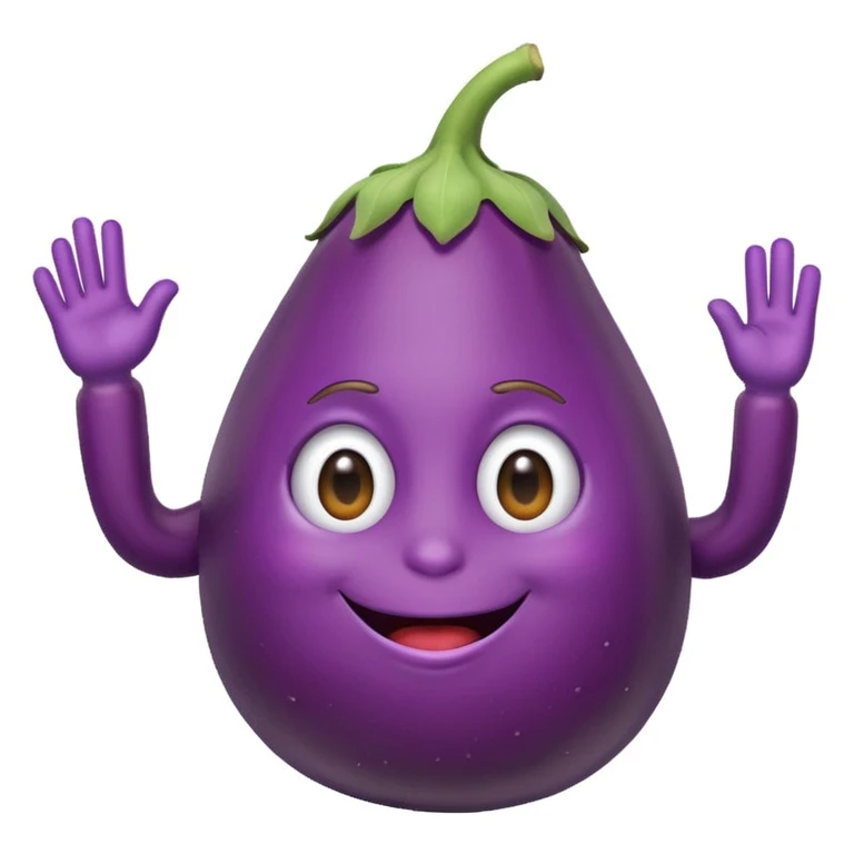 eggplant doing dab pose emoji