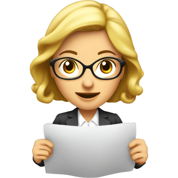 una mujer secretaria sosteniendo un cartel diciendo:  "vamos con todo" emoji