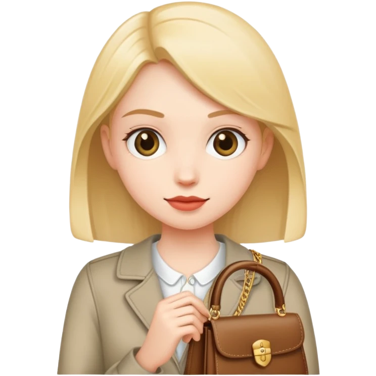 Thin girl holding a purse  emoji
