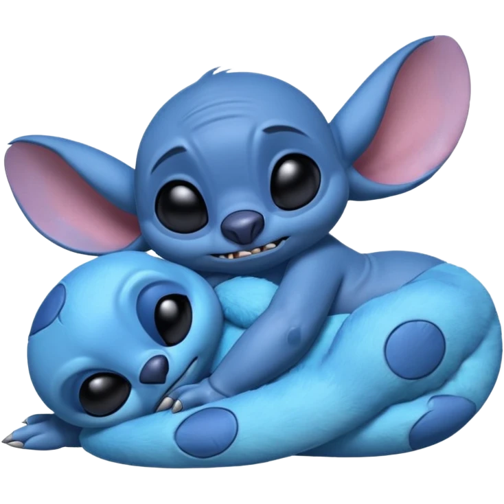 Stitch the blue alien from Lilo & Stitch sleeping emoji