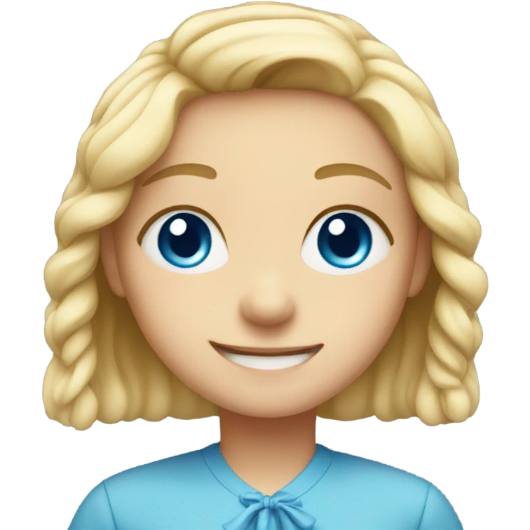 smiling girl with blue eyes emoji