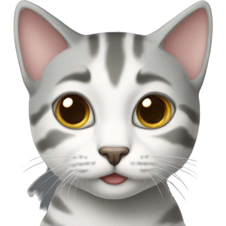 gray and white tabby cat  emoji