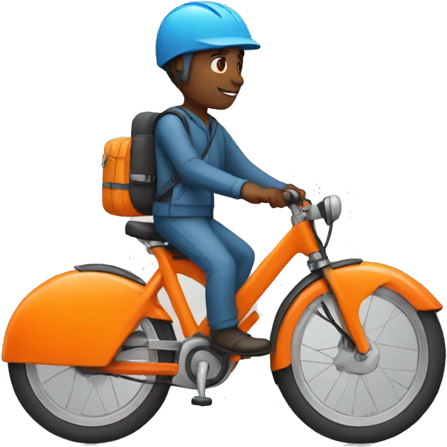 Courier on an orange bike emoji
