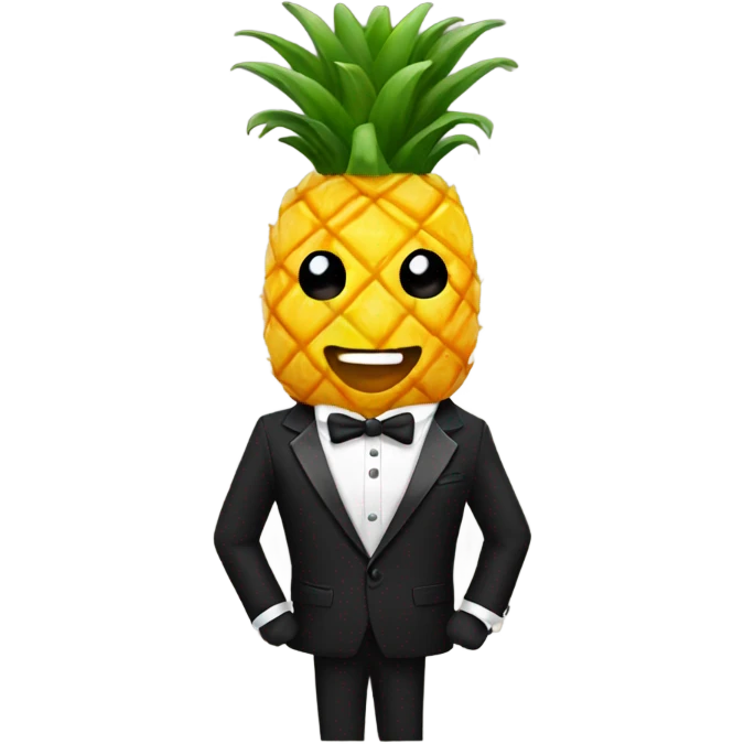 pineapple in a tuxedo emoji
