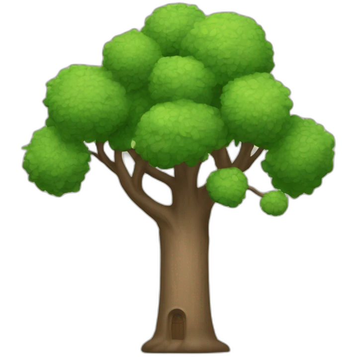 Árbol muy grande al lado de torre de iglesia emoji