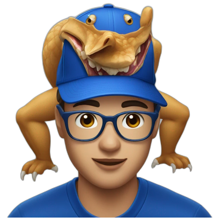 Tiktok 🦎 wearing blue baseball hat emoji