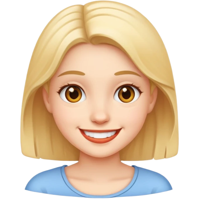 girl with smile emoji