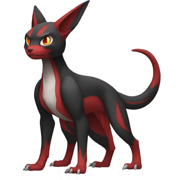cool black red animal hybrid Fakemon full body emoji
