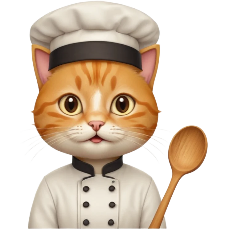 chef cat with a gold earring, surprised expression emoji