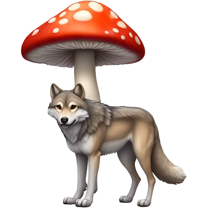 Wolf with mushroom emoji