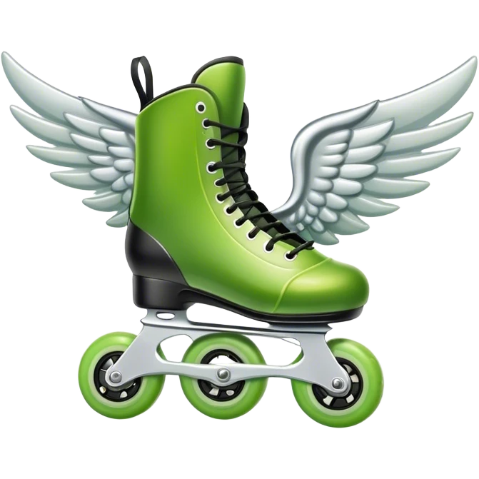 Pickle with wings rollerblading  emoji