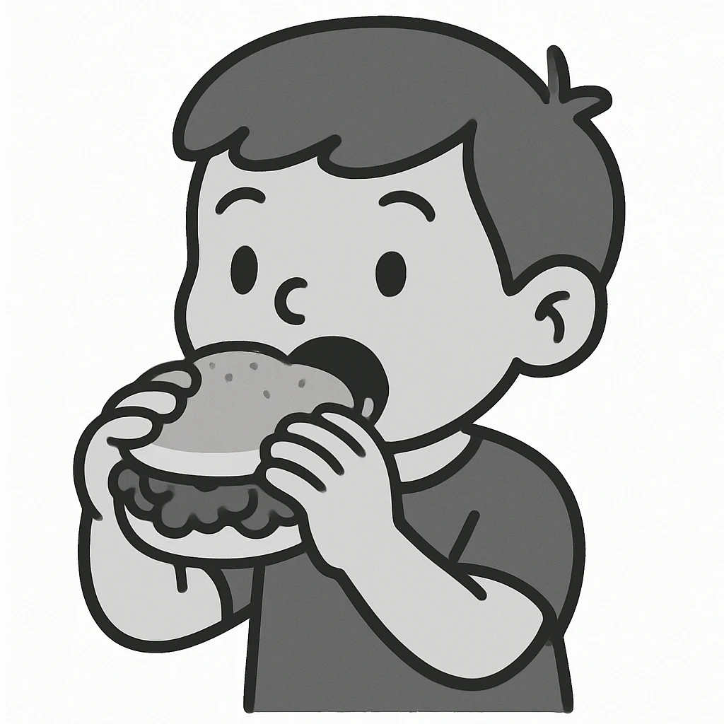 person eating sloppy joe emoji