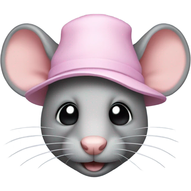 rat wearing a pink hat emoji