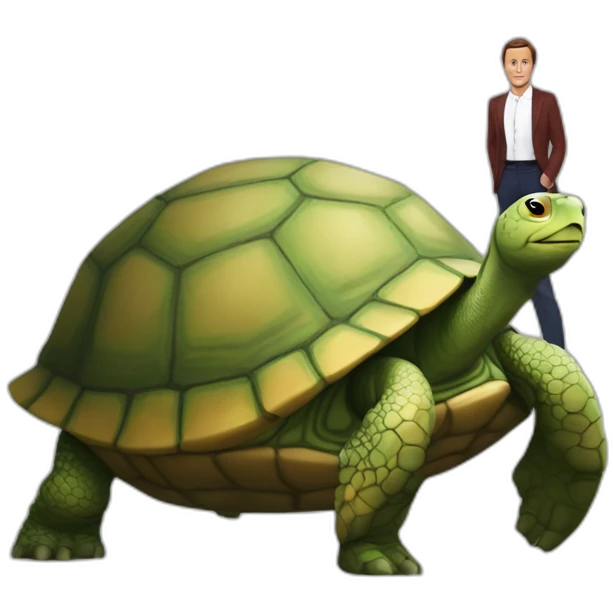 Macron sur une tortue emoji