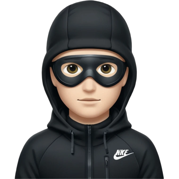 White person wearing a Nike Tex with hood and ski mask co all black and https://encrypted-tbn0.gstatic.com/images?q=tbn:ANd9GcTQEV3H5Fpq8Dp-ki2RTwgbdHqMsKZzDtarA9ywqiFzKVKjxdLc5Fq9yDOax7-XC4trueI2pFuItpqM_TVrGODdDG5la_rbm9lB8utSLKXm&s=10 emoji