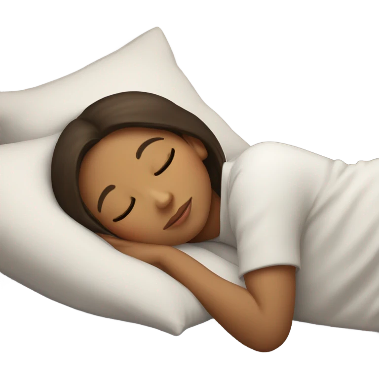 Girl with brunette hair sleeping  emoji