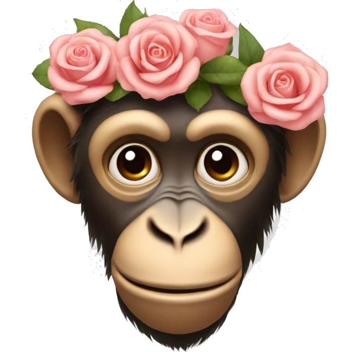 Emoji monkey face with roses on the head emoji