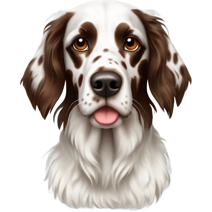 White and brown beautiful English setter emoji