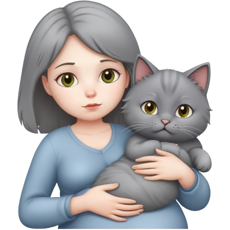 gravida doente com gato emoji