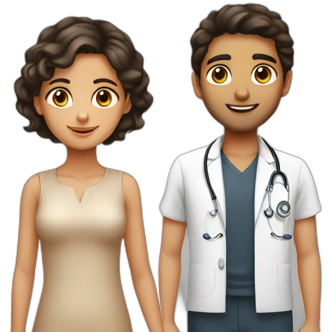 Jewish girl friendship with ophthalmologist tanned skin Arabic boy emoji