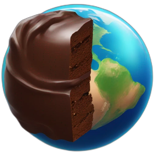 Planet having chocolate on it emoji