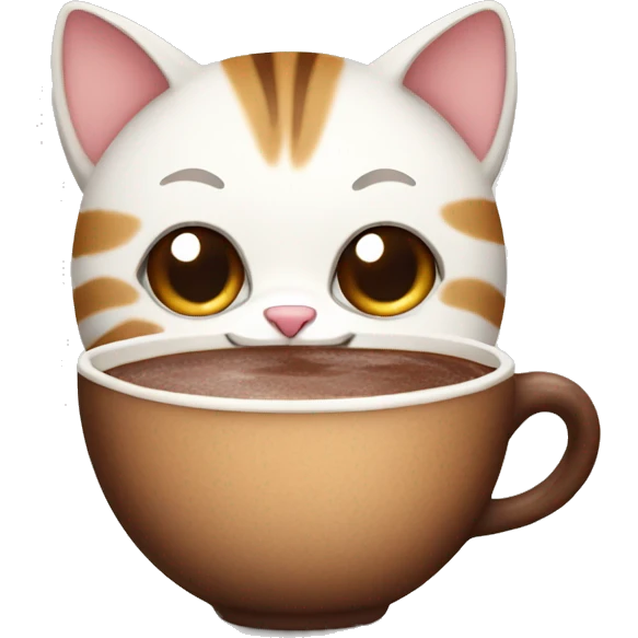 Cat with hot chocolate  emoji