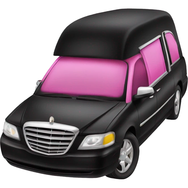 Black and pink hearse emoji