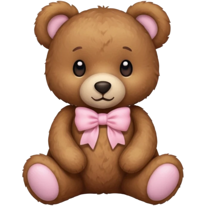 Brown teddy bear with a light pink bow emoji