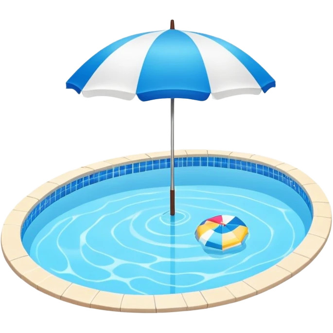 Swimming pool with umbrella  emoji