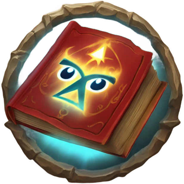 red magical book runic eye in middle emoji