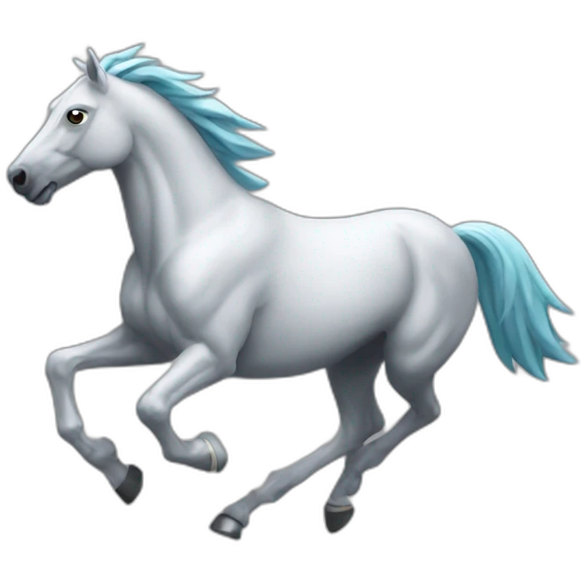 Mechanical running horse emoji