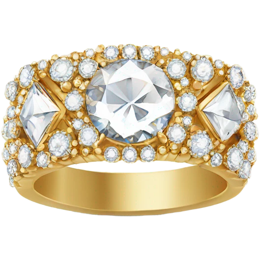 Gold diamond ring emoji