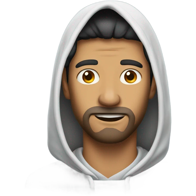 Árabe con capucha sorprendido  emoji