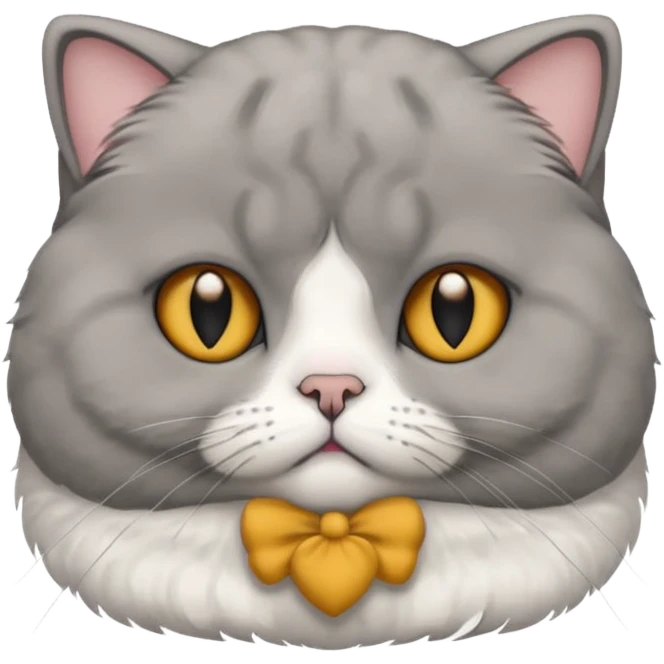 scottish fold cat grey with small ears emoji
