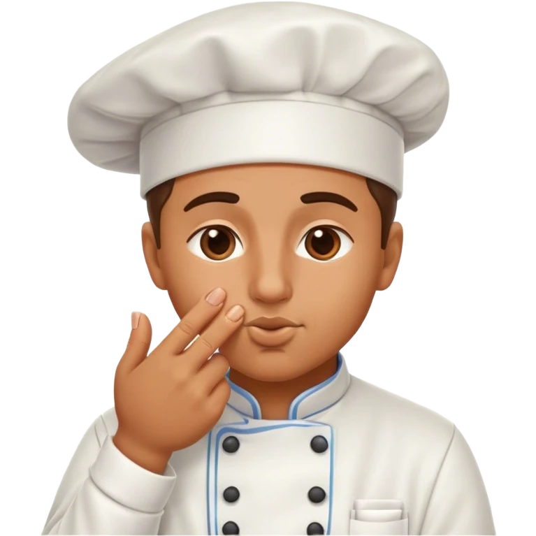 Chef kissing hand with fingertips pinched together emoji