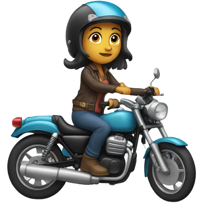 Girl on motorcycle  emoji