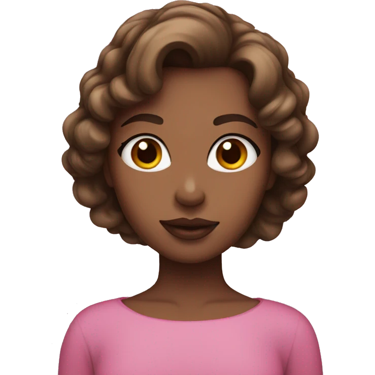 Girl with brown hair and pink lips emoji