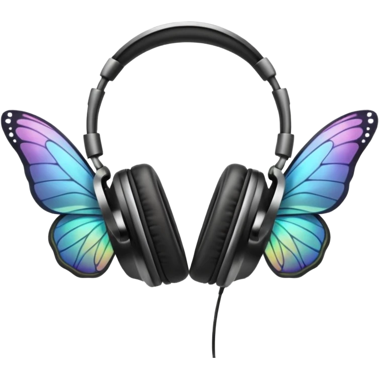 headpones with butterfly wings emoji