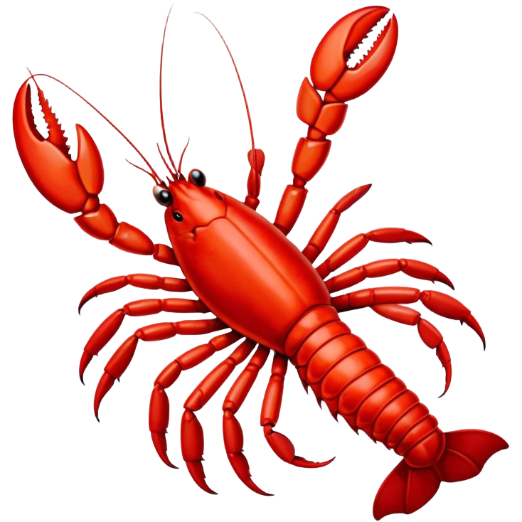 bright red lobster with big claws emoji