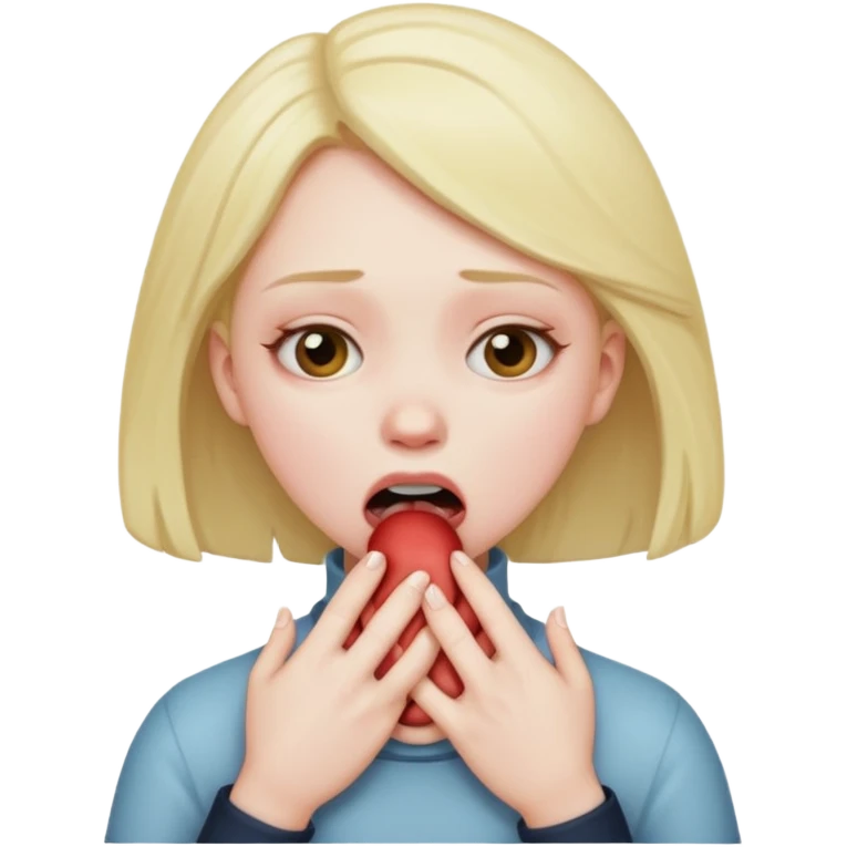 Girl choking herself emoji