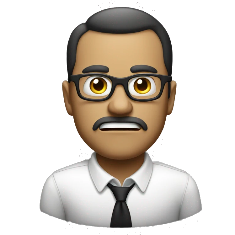 white hire, black spectacle, angry man emoji