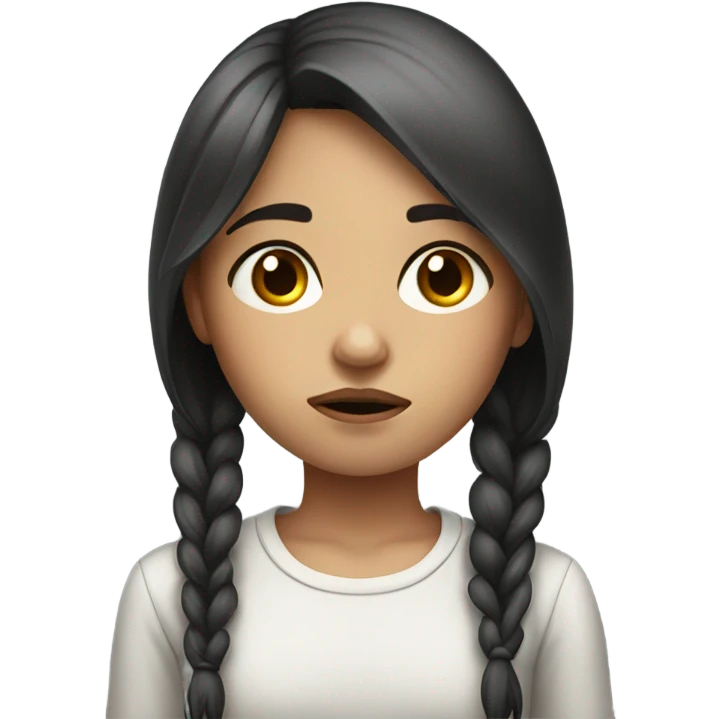 realistic portrait of girl sad emoji